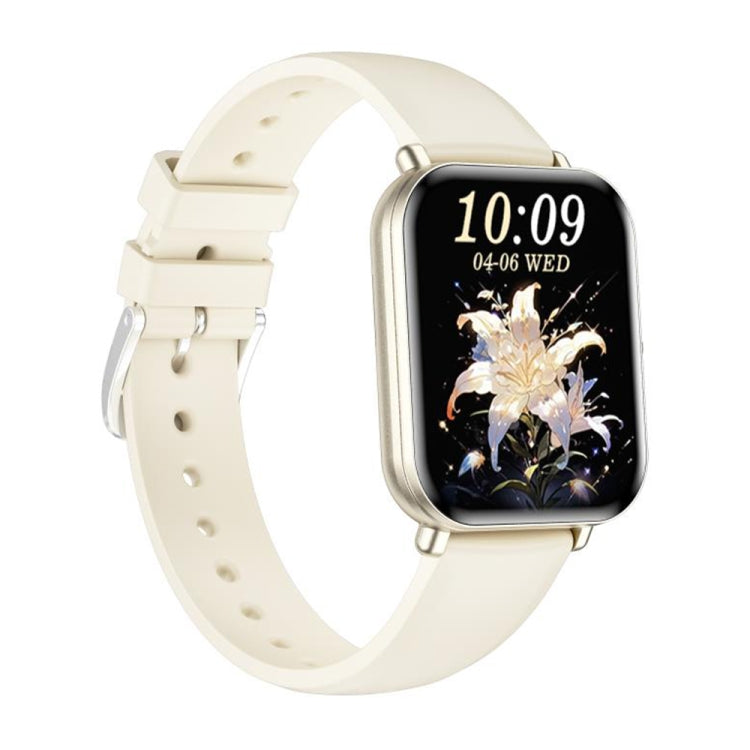 KM66 1.75 inch Color Screen Smart Watch Silicone Strap, Support Bluetooth Call(White)
