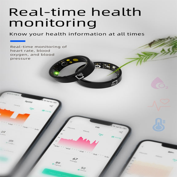 R20 SIZE 9 Smart Ring, Support Heart Rate / Blood Oxygen / Sleep Monitoring / Multiple Sports Modes(Black)