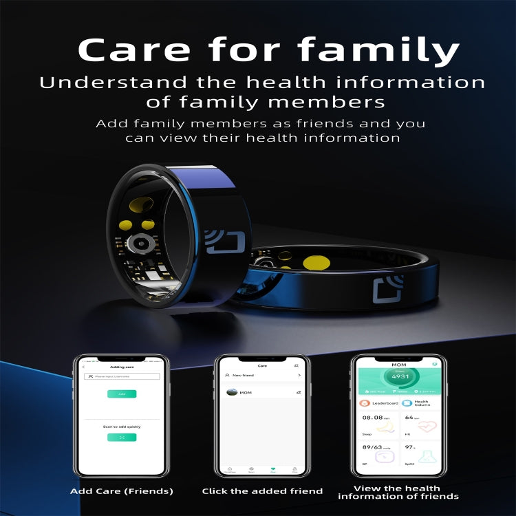 R20 SIZE 9 Smart Ring, Support Heart Rate / Blood Oxygen / Sleep Monitoring / Multiple Sports Modes(Black)