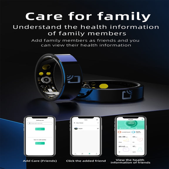 R20 SIZE 9 Smart Ring, Support Heart Rate / Blood Oxygen / Sleep Monitoring / Multiple Sports Modes(Black)