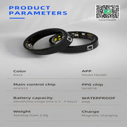 R20 SIZE 10 Smart Ring, Support Heart Rate / Blood Oxygen / Sleep Monitoring / Multiple Sports Modes(Black)