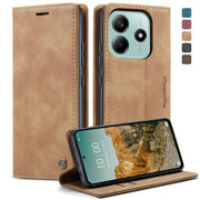 For Redmi Note 14 5G CaseMe 013 Multifunctional Horizontal Flip Leather Phone Case(Brown)