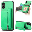 For Sony Xperia 5 V Retro MagSafe Zipper Wallet Card Bag Back Phone Case(Green) - Sony Cases by PMC TechLife | Online Shopping South Africa | PMC TechLife | Buy Now Pay Later Mobicred