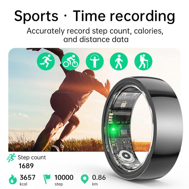 R1000 SIZE 7 Smart Ring, Support Heart Rate / Blood Oxygen / Sleep / Multiple Sports Modes(White)