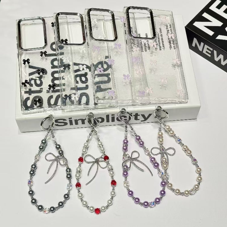 For Samsung Galaxy S25+ 5G Little Fresh Bow Bracelet Chain TPU Phone Case(Black)