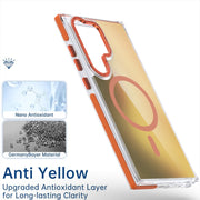 For Samsung Galaxy S25 5G Dual-Color Gradient Discolor MagSafe Phone Case(White)
