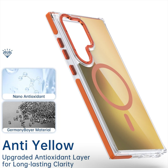 For Samsung Galaxy S25 Ultra 5G Dual-Color Gradient Discolor MagSafe Phone Case(White)