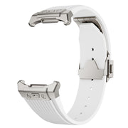 For Samsung Galaxy Watch Ultra 47mm Titanium Connector Silver Buckle Silicone Watch Band(Starlight)