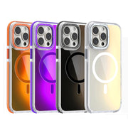 For iPhone 16e Dual-Color Gradient Discolor MagSafe Phone Case(Purple)