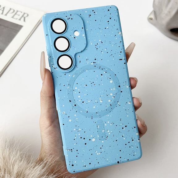 For Samsung Galaxy S25 5G Starry Sky TPU Shockproof MagSafe Phone Case(Sierra Blue)