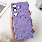 For Samsung Galaxy S25 5G Starry Sky TPU Shockproof MagSafe Phone Case(Purple)