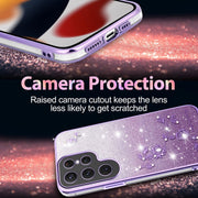 For Samsung Galaxy S25 5G Gradient Glitter Flower All-inclusive Phone Case(Purple)