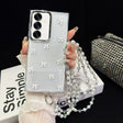 For Samsung Galaxy S25 5G Little Fresh Bow Neck Chain TPU Phone Case(White) - Galaxy S25 5G Cases by PMC Jewellery | Online Shopping South Africa | PMC Jewellery | Buy Now Pay Later Mobicred