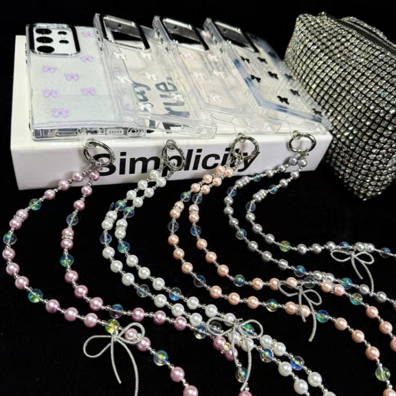 For Samsung Galaxy S25+ 5G Little Fresh Bow Neck Chain TPU Phone Case(Pink)