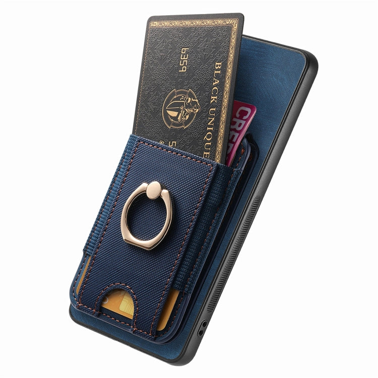 For Samsung Galaxy S25 5G Retro Splitable Magnetic Stand Card Bag Leather Phone Case(Blue)