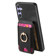 For Samsung Galaxy S25+ 5G Retro Splitable Magnetic Stand Card Bag Leather Phone Case(Black)
