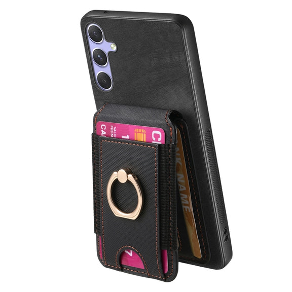 For Samsung Galaxy S25+ 5G Retro Splitable Magnetic Stand Card Bag Leather Phone Case(Black)
