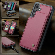 For Samsung Galaxy S25+ 5G CaseMe C22 Card Slots Holder RFID Anti-theft Phone Case(Red)