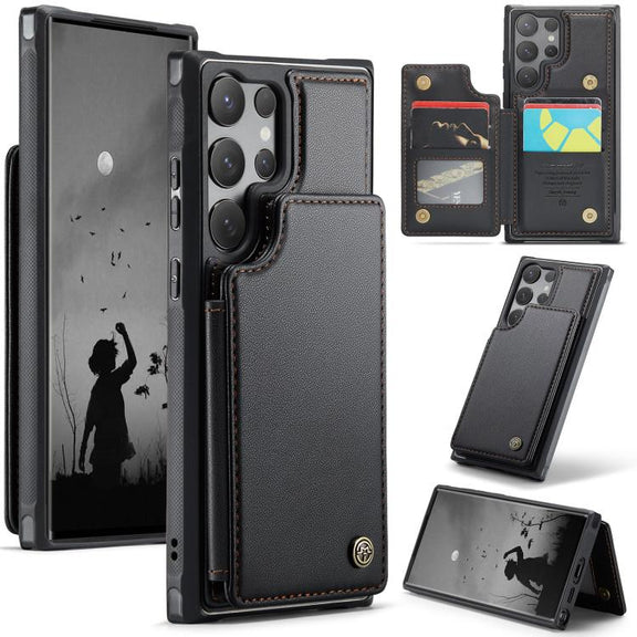 For Samsung Galaxy S25 Ultra 5G CaseMe C22 Card Slots Holder RFID Anti-theft Phone Case(Black)