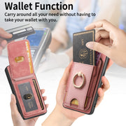 For Honor Magic7 Pro Retro Splitable Magnetic Stand Card Bag Leather Phone Case(Pink)