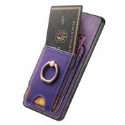 For Honor Magic7 Pro Retro Splitable Magnetic Stand Card Bag Leather Phone Case(Purple)