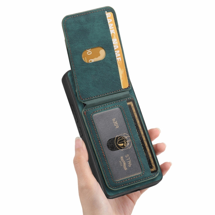 For Honor Magic7 Pro Retro Splitable Magnetic Stand Card Bag Leather Phone Case(Green)