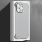 For iPhone 15 Pro Frameless Litchi Texture PC Phone Case(Titanium Silver)