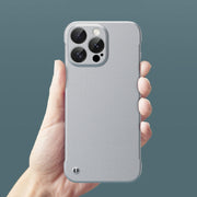 For iPhone 14 Pro Max Frameless Litchi Texture PC Phone Case(Orange)