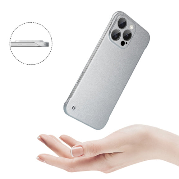 For iPhone 15 Pro Frameless Litchi Texture PC Phone Case(Orange)