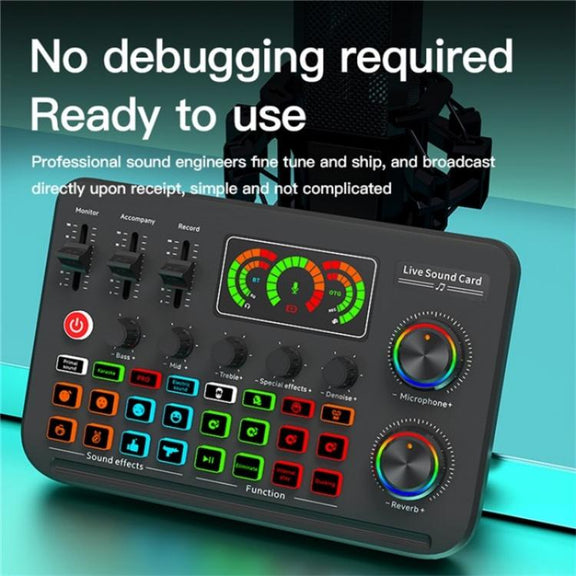 F996 Max Live Streaming / Gaming / Singing Audio Mixer USB Microphone Sound Card