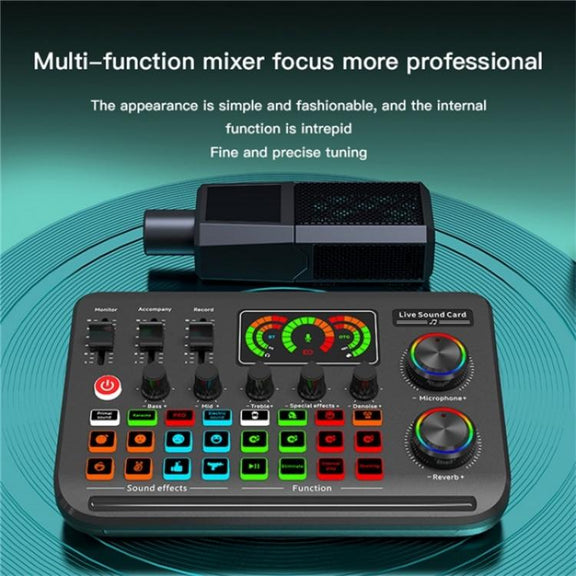 F996 Max Live Streaming / Gaming / Singing Audio Mixer USB Microphone Sound Card