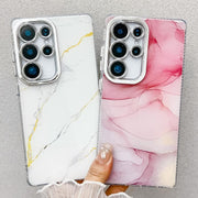 For Samsung Galaxy S25 Ultra 5G Electroplated Marble Texture Phone Case(Purple Blue M18)