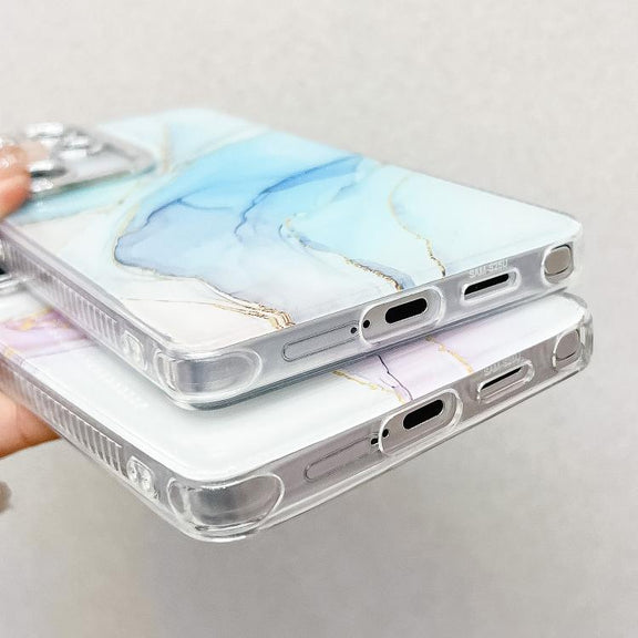 For Samsung Galaxy S25 5G Electroplated Marble Texture Phone Case(Blue M11)