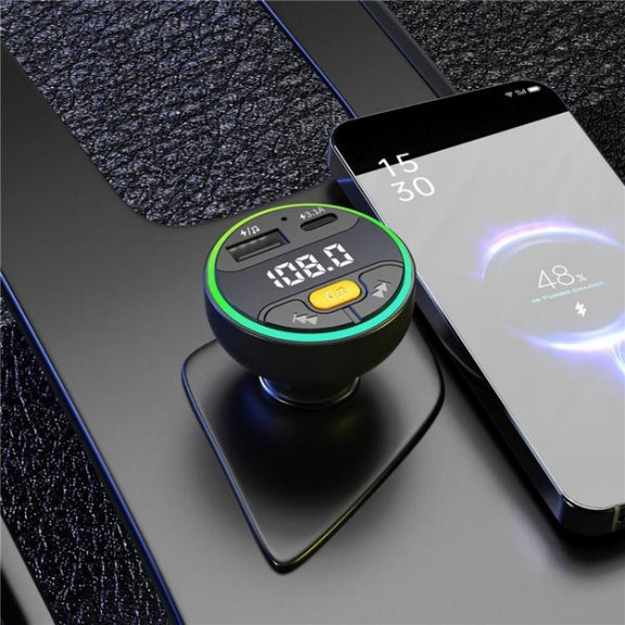 C9 Digital Display FM Transmitter Multifunctional Bluetooth Car MP3 Player USB Type-C Charger