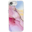 For iPhone 16e Electroplated Marble Texture Phone Case(Gold Pink Red M12) - iPhone 16e Cases by PMC TechLife | Online Shopping South Africa | PMC TechLife | Buy Now Pay Later Mobicred