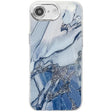 For iPhone 16e Electroplated Marble Texture Phone Case(Navy Blue M17) - iPhone 16e Cases by PMC TechLife | Online Shopping South Africa | PMC TechLife | Buy Now Pay Later Mobicred