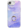 For iPhone 16e Electroplated Marble Texture Ring Holder Phone Case(Blue Purple S10) - iPhone 16e Cases by PMC TechLife | Online Shopping South Africa | PMC TechLife | Buy Now Pay Later Mobicred