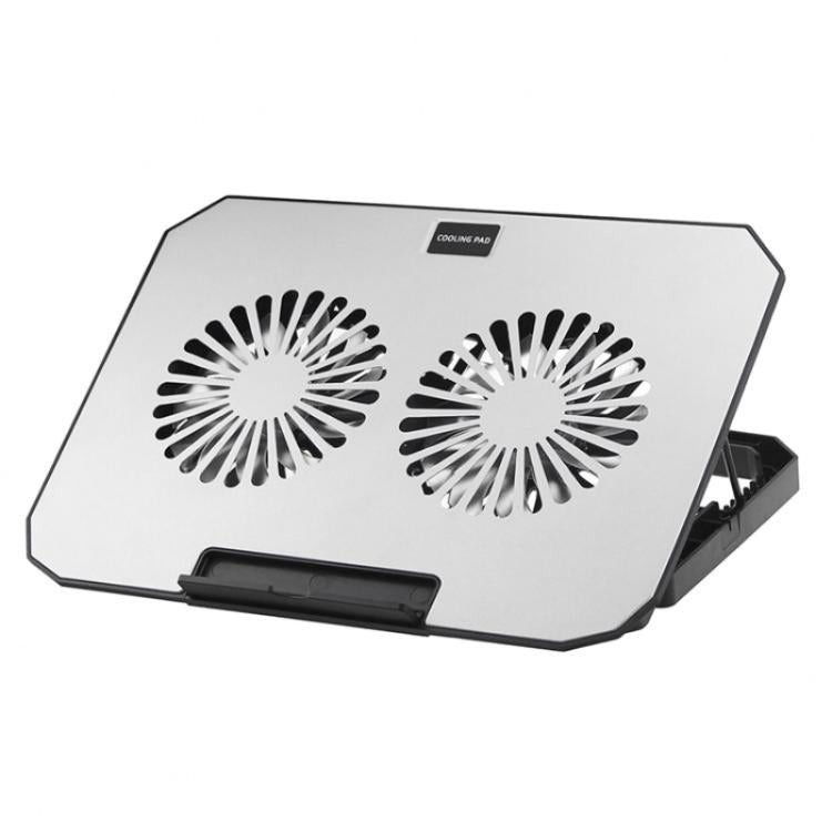 N22 Dual USB Ports Adjustable Laptop Stand Portable Cooling Pad with Phone Holder