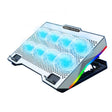 S608 RGB Light 8 Silent Fans Adjustable Height Stand Laptop Cooling Pad with Phone Holder - Cooling Pads by PMC TechLife | Online Shopping South Africa | PMC TechLife | Buy Now Pay Later Mobicred