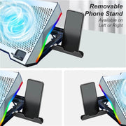 S601 RGB Light Notebook Cooler Adjustable Height Gaming Laptop Cooling Pad