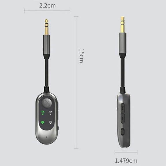 W10 Car Stereo Wireless Connection Audio Adapter 2 in 1 Car Bluetooth 5.3 Receiver Transmitter
