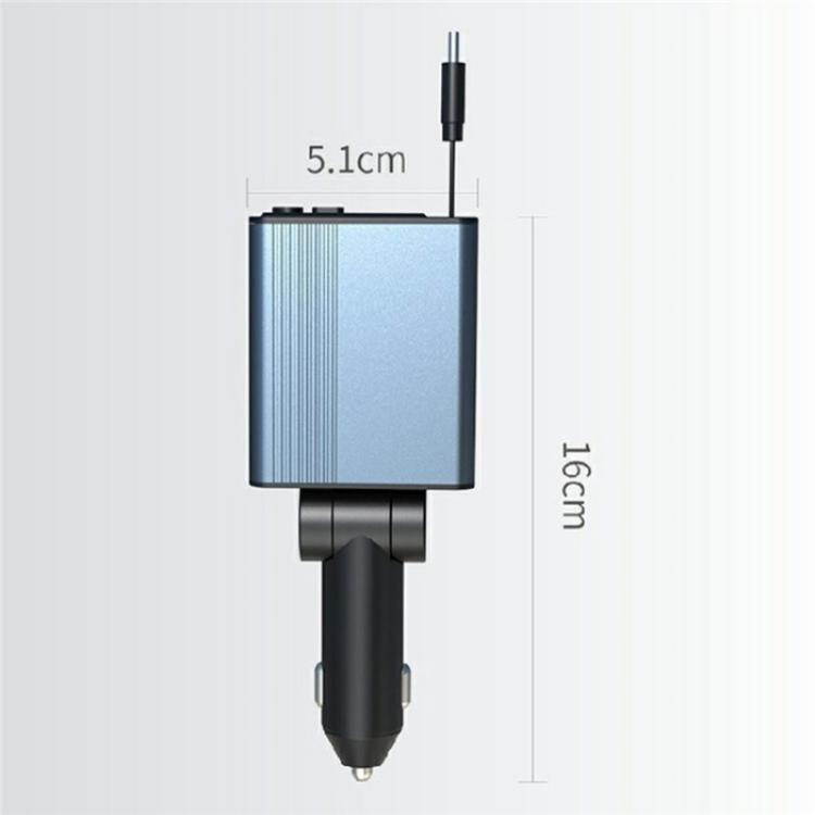C77 Car Charger FM Transmitter Fast Charging Adapter with PD 30W Extendable Type-C Cable