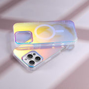 For iPhone 16e Laser Engraved Texture MagSafe Phone Case(Red Light)