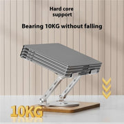 J31 Foldable 360-Degree Rotating Laptop Metal Wood Cooling Stand(Silver)