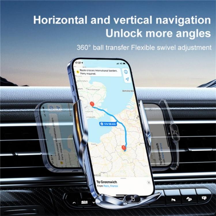 Q15 Car Vehicle Navigation Phone Holder Car Air Vent Mount Magnetic Wireless Charging Stand(Black)