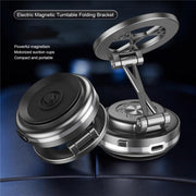 C6 Adjustable Folding Rotating Car Stand Vacuum Suction Cup Magnetic Phone Holder(Silver)