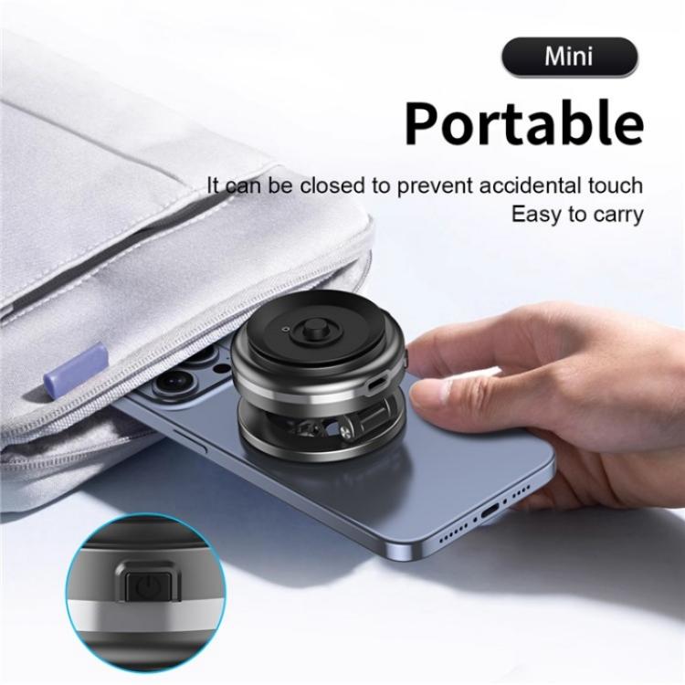 C6 Adjustable Folding Rotating Car Stand Vacuum Suction Cup Magnetic Phone Holder(Silver)