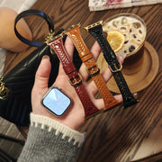For Apple Watch 46mm / 49mm / 45mm / 44mm Heart-Shaped Embossed Leather Watch Band(Chrysanthemum Blue)