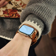For Apple Watch 42mm / 41mm / 40mm / 38mm Heart-Shaped Embossed Leather Watch Band(Girly Pink)