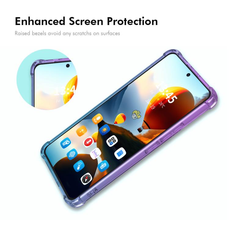For iPhone 16e ENKAY Hat-Prince Gradient Airbag TPU Phone Case(Blue Pink)